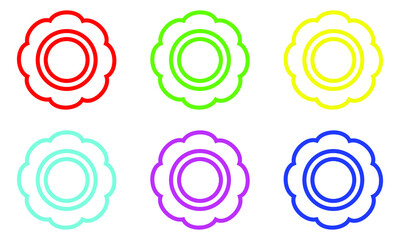 Colorful Vector Flower Icon. Spring symbol for your web design, logo, app, UI, etc. Trendy flat style isolated on white background