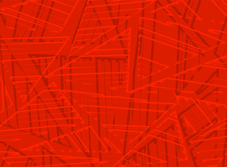 Minimalist red background with abstract black triangle stripe pattern