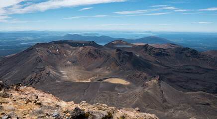 Fototapeta na wymiar View from the top of Mount Ngauruhoe, New Zealand