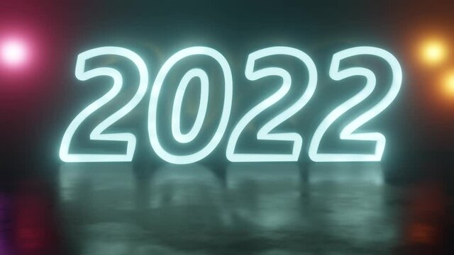 New Year 2022 Neon Lights Animation