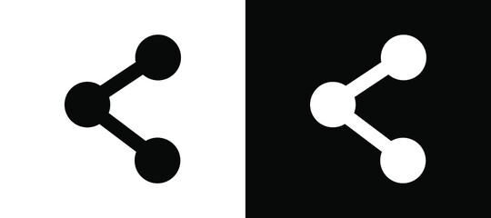 Share icon, share icon vector in trendy flat style. Share icon image. Share icon illustration isolated on white and black background