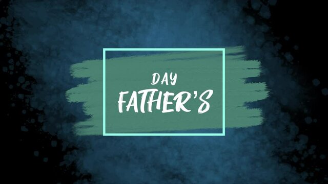 Father Day with green frame and brush, motion holidays and promo style background
