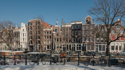 Fototapeta na wymiar Amsterdam in the Netherlands in winter