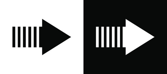 Modern black vector arrow isolated on white. Arrow icon. Arrow vector sign symbol. Flat design style. Arrows vector illustration on white and black background