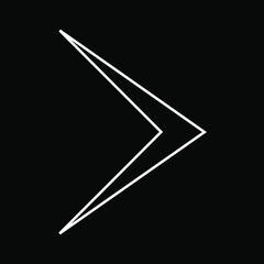Right arrow vector icon. Arrow next icon sign symbol vector. Flat design style. Vector icon on black background