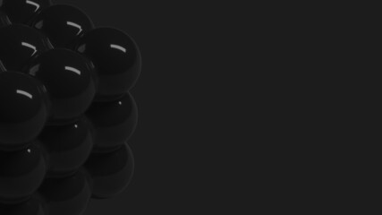 balls on black background