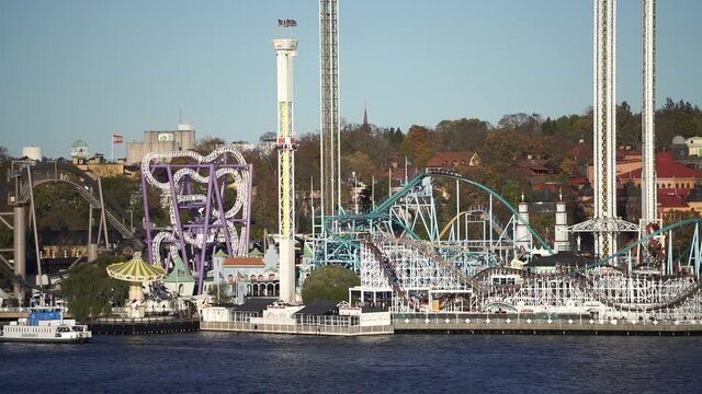 Amusement park Grona Lund on Djurgarden island in Stockholm, Sweden