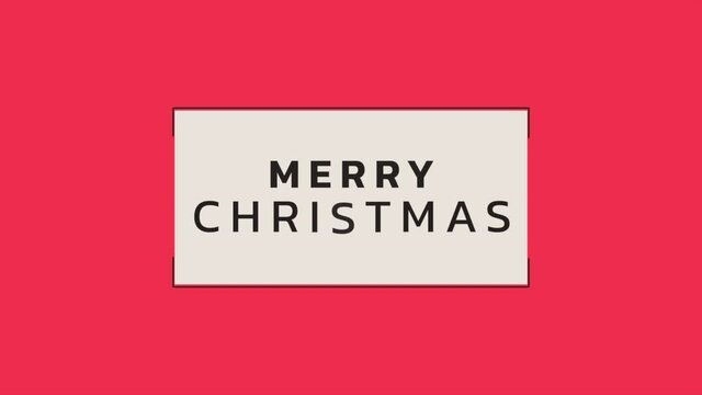 Merry Christmas on fashion red background, motion holidays and modern style background for New Year and Merry Christmas