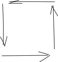 hand-drawn arrows icon vector. Thin Outline Vector illustration isolated on Transparent Background.