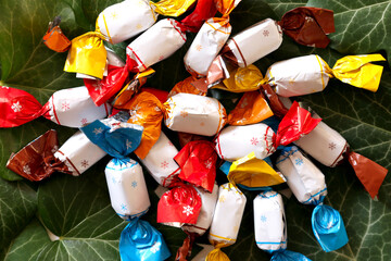 Pile of famous hungarian christmas fondant in christmas market as a background