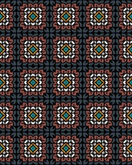 A multicolored geometric seamless tile pattern