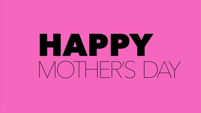 Happy Mothers Day on pink fashion background, motion holidays, fashion and Mothers day style background