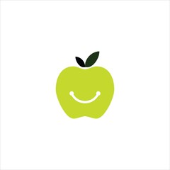 apple logo vector template smile