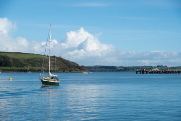 Fototapeta premium boats in the bay Falmouth harbour Cornwall England uk 