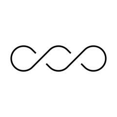 Black double infinity vector symbol