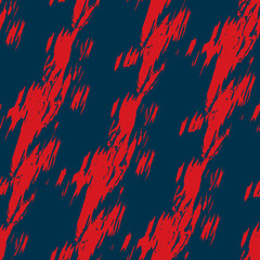 Fototapeta na wymiar Mottled marine blue red yellow seamless texture. Modern retro swim wear fashion allover print. Memphis style masculine grunge abstract background. High quality jpg swatch.