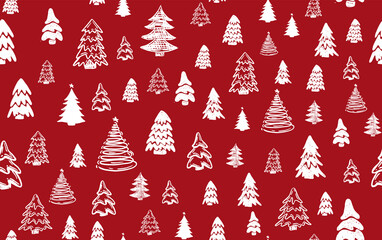 Christmas tree set, Hand drawn illustrations.	