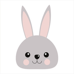 Hare head on a light background for Easter design