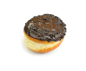 chocolate topping cakes isolated on white.