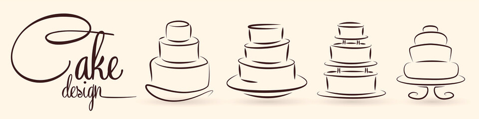 Cake design icon set, vector illustration - 473055318