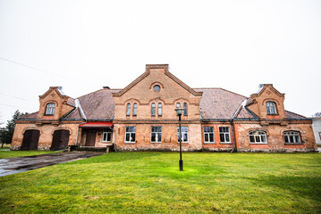 Red brick manor in Iecava, Latvia