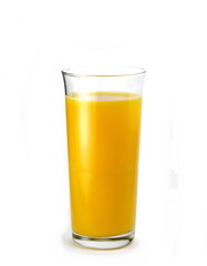 Immune boosting, anti inflammatory smoothie with orange, pineapple, turmeric, isolated on white. Detox morning juice drink, clean eating.