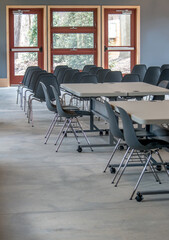 Generic meeting room with tables and chairs