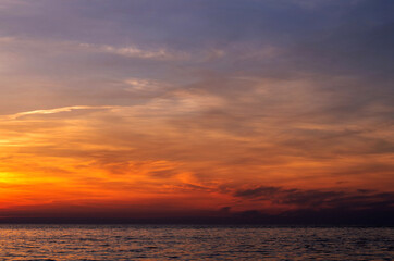 Fototapeta na wymiar Scenic Lake Michigan at sunset is a beautiful sight