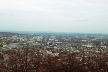 Black White Lviv, city view, historical city center, Ukraine, Western Ukraine