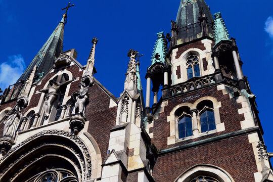 tower building in Lviv. Catholic temple