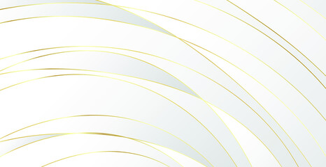 Abstract background with gold waves. Luxury paper cut background, golden pattern, halftone gradients, cover template, geometric shapes, modern minimal banner. 3d Vector illustration.