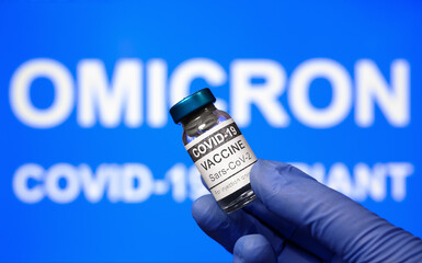 Omicron COVID-19 variant and corona virus vaccine, focus on vaccine vial