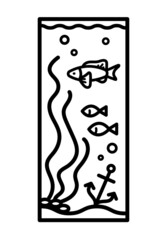 Aquarium linear icon Fish tank
