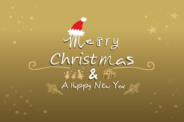 handwritten style Christmas typography with Christmas symbols