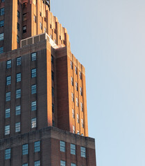 Building in the city in sunlight	

