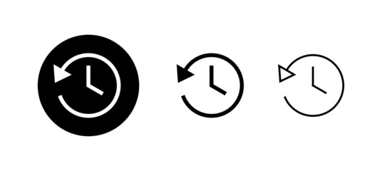 History icons set. recent event history sign and symbol
