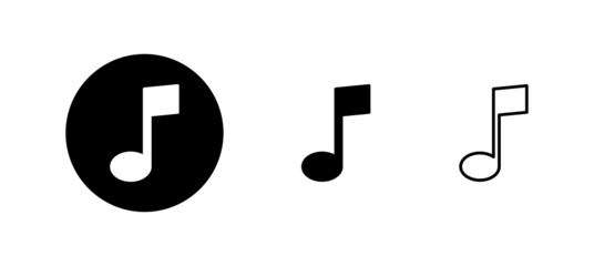 Music icons set. note music sign and symbol