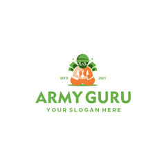 Modern flat colorful ARMY GURU logo design 