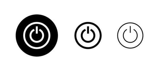 Power icons set. Power Switch sign and symbol. Electric power