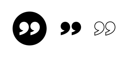 Quote icons set. Quotation mark sign and symbol