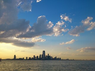 sunset over the city