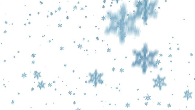Looping blue snowflakes on transparent background (green screen and Tracking Matte)