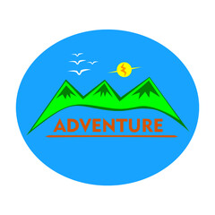 Colorful mountain scenery logo design. Creative logo design