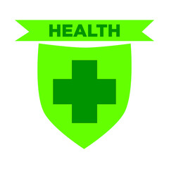 Shield and plus sign. Perfect for logos and brands