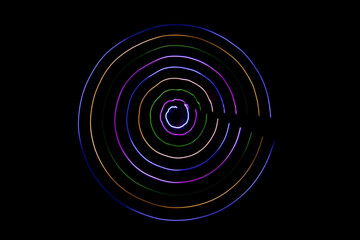 Multicolored circles on a black background