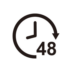 round up to 48 hrs work time effect icon - obrazy, fototapety, plakaty