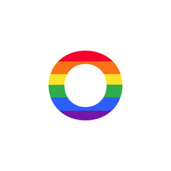Letter O Colored in Rainbow Color Logo Design Inspiration for LGBT Concept
