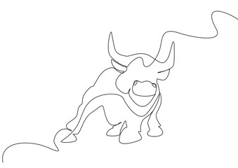 aggressive strong bull drawing art concept style.