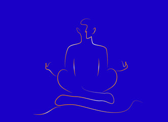human doing yoga lotus movement logo design