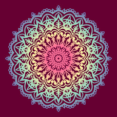 abstract flower boho gradient mandala art design for web and print vector element